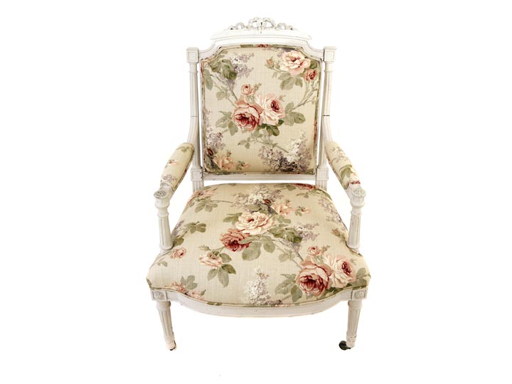 Floral louis style shabby chic chair