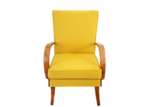 yellow retro upholstered chair
